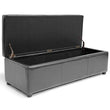 Apalachicola Black Bonded Leather Storage Bench Ottoman Modern Contemporary Solid Rectangle - Diamond Home USA