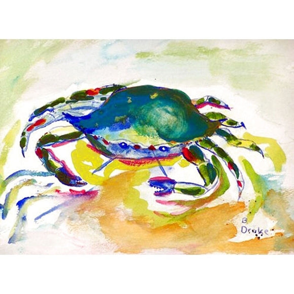 Multicolor Polyester Green Crab Placemats (Pack of 4) Multi Color Nautical Coastal Rectangle - Diamond Home USA