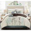 Modern Bedding Comforter Set Floral Embroidery