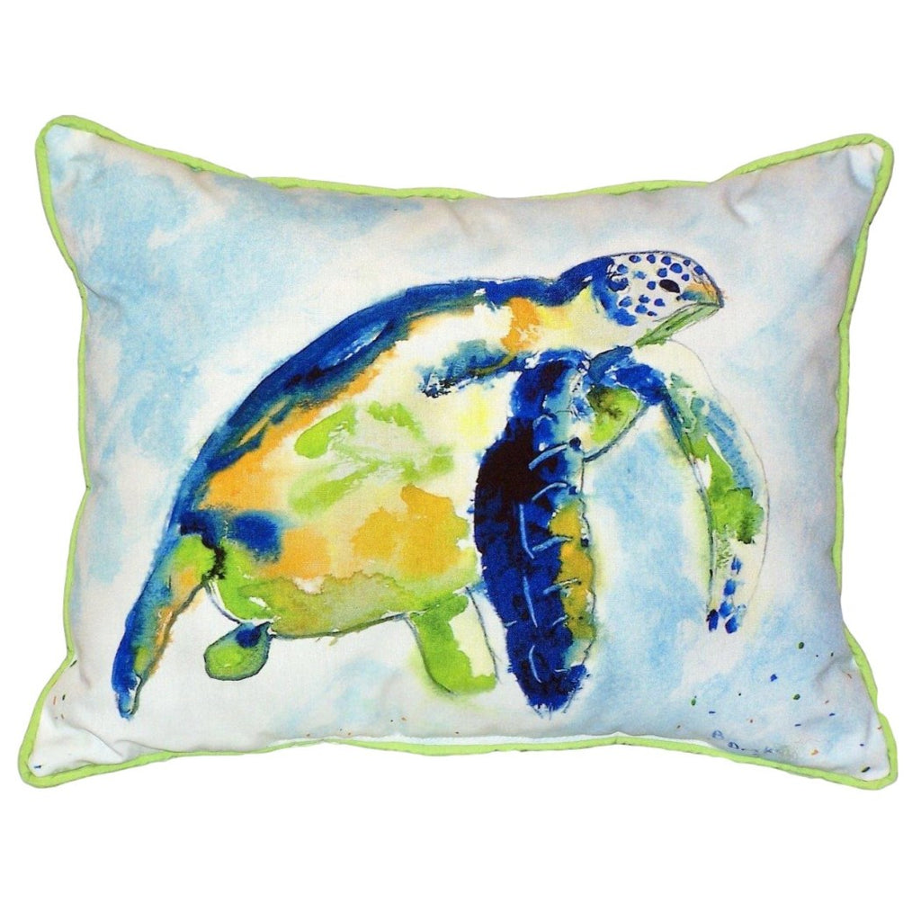 16 X 20 Green White Beach Theme Throw Pillow Tropical Nautical Coastal Animal Geometric Turtle Ocean Pattern Graphic Modern Accent Pillows Seat Cushion Couch Polyester - Diamond Home USA