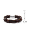 8 Inch Brown Double layered Mens Genuine Leather Braided Bracelet Stainless Steel Magnetic Slide Lock Clasp Handmade Vintage Arm Band Artistic Cord - Diamond Home USA