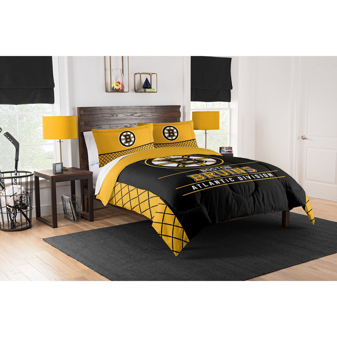 Bruins King Comforter Set Sports Collegiate Microfiber 3