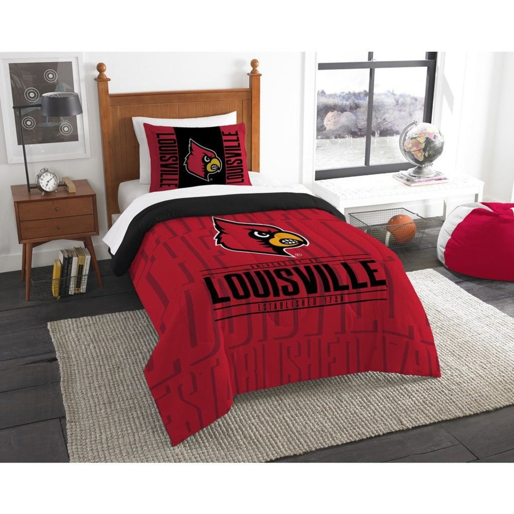 NCAA Louisville Cardinals Twin Bed in A Bag Set