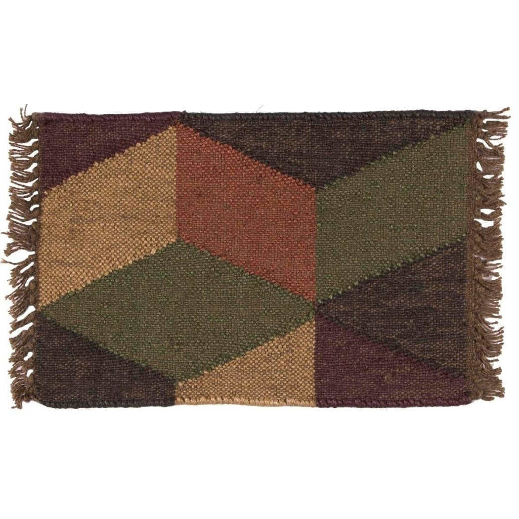 Set 6 12 x 18 Brown Southwest Theme Kitchen Placemat Green Red Bohemian Geometric Pattern Dining Room Placemats Table Linens Place Mats Rustic - Diamond Home USA