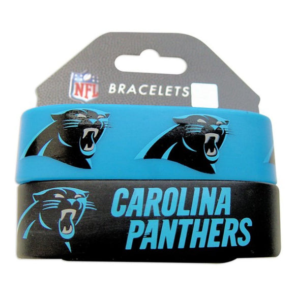 8 Inch NFL Panthers Mens Rubber Silicon Bracelet Set Football Themed Wristband Sports Patterned Team Logo Fan Fashion Athletic Team Spirit Fan Arm - Diamond Home USA