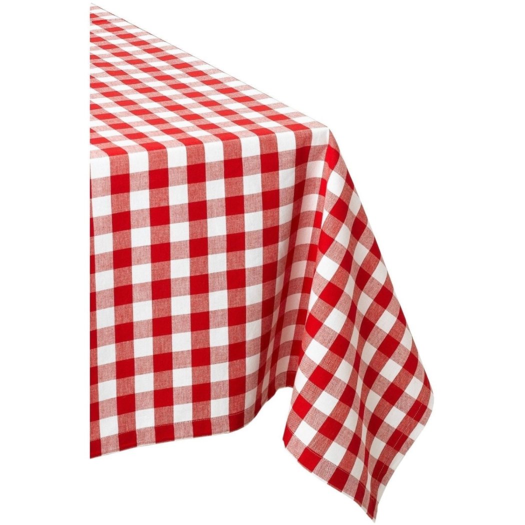 60 X 120inch Colored Red White Checkered Patterned Table