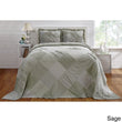 Oversized Chenille Bedspread Geometric Patchwork Plaid Extra Long Wide Bedding Drapes Over Edge Drops Down Floor Oversize Squared Trellis