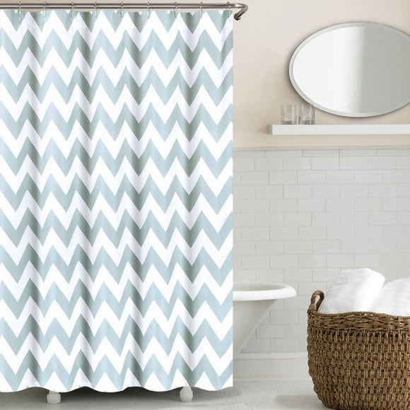 Girls Chevron Shower Curtain Off Zig Zag Pattern Bathroom Drapes Modern Classic Geometric V Shaped Cotton Polyester Stylish Chic