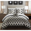 Gypsy Ruffled Comforter Set Pleated Ruched Flowing Ruffles Pattern Layered Overlapping Gypsies Chevron Adult Bedding