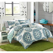 Mandala Floral Pattern Comforter Sheets Set Elegant Large Embroidered Medallion Motif Design Geometric Bedding Soft Comfy