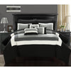 Modern Luxury Bedding Set Block Design Pieces Black