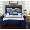 Geometric Comforter Set Block Striped Adult Bedding Master Bedroom Stylish Bold Border Pieced Pattern Elegant Themed