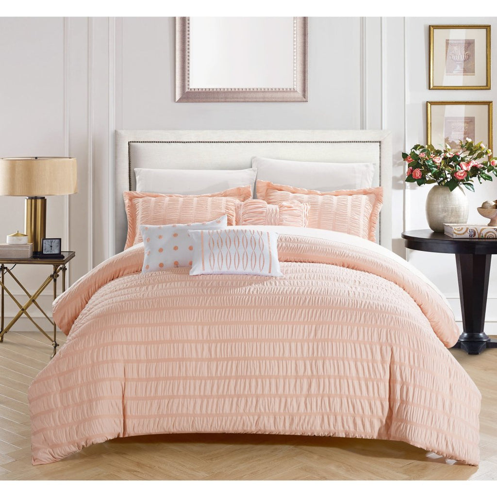 Extra Long and Extra Wide King Plush Bedding Set Peach Oversized King  Comforter with Matching Peach King Pillow Shams
