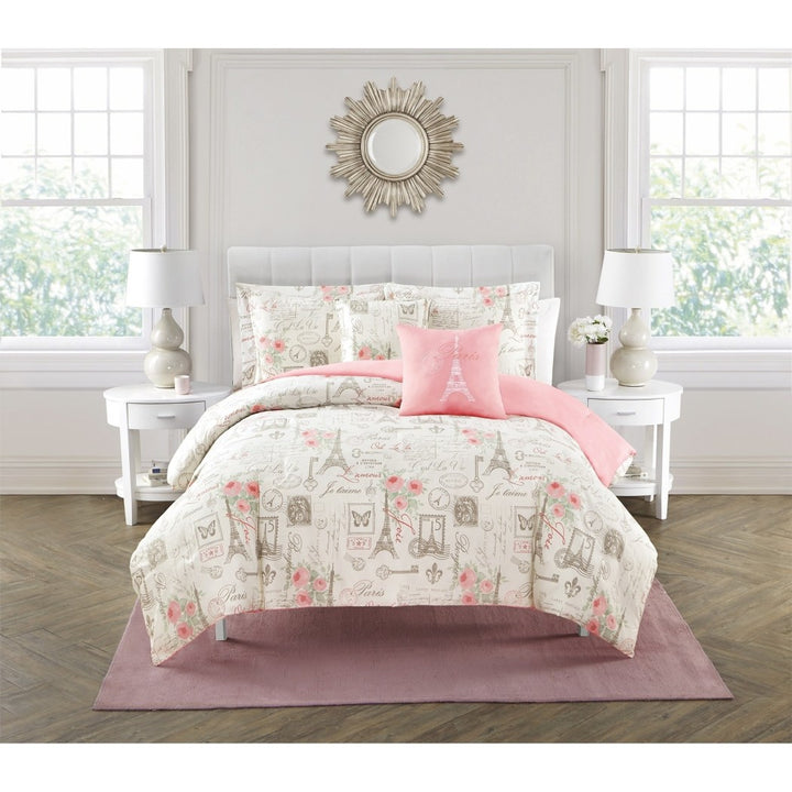 Girls I Love Paris Comforter Set Romantic France Eiffel