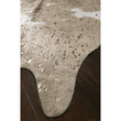 5x6'6 White Taupe Faux Cowhide Area Rug Free Form Indoor Beige Cow Hide Pattern Carpet Living Room Country Floor Mat Nature Wilderness Animal Skin - Diamond Home USA