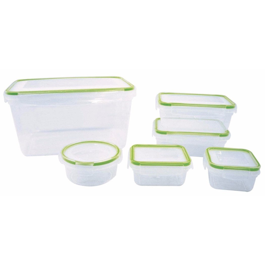 Green Clear Food Container Set Eco Friendly Design Best Parties Kids Lunch Box & Outdoor Activities Features Easy Lock Dishwasher Safe Extra Space - Diamond Home USA