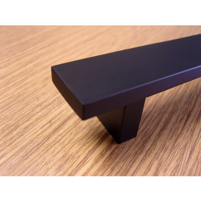 Contemporary 16-inch Matte Black Rectangular Cabinet Bar Pull Handles (Case of 10) Aluminum