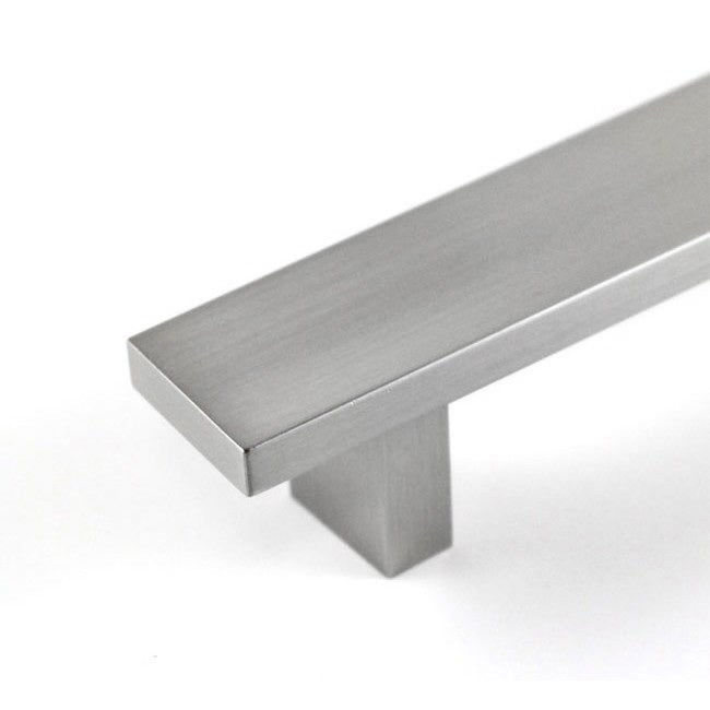 Contemporary Brushed Nickel 6-inch Rectangular Cabinet Bar Pull Handles (Set Of 10) Grey Aluminum Finish