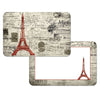Vintage Eiffel Tower Theme Placemats Set (14"Wx20"L) Paris Love Pattern Place Mats Rectangle Shape Classic Country Features Easy Wipe Clean Hand Wash - Diamond Home USA
