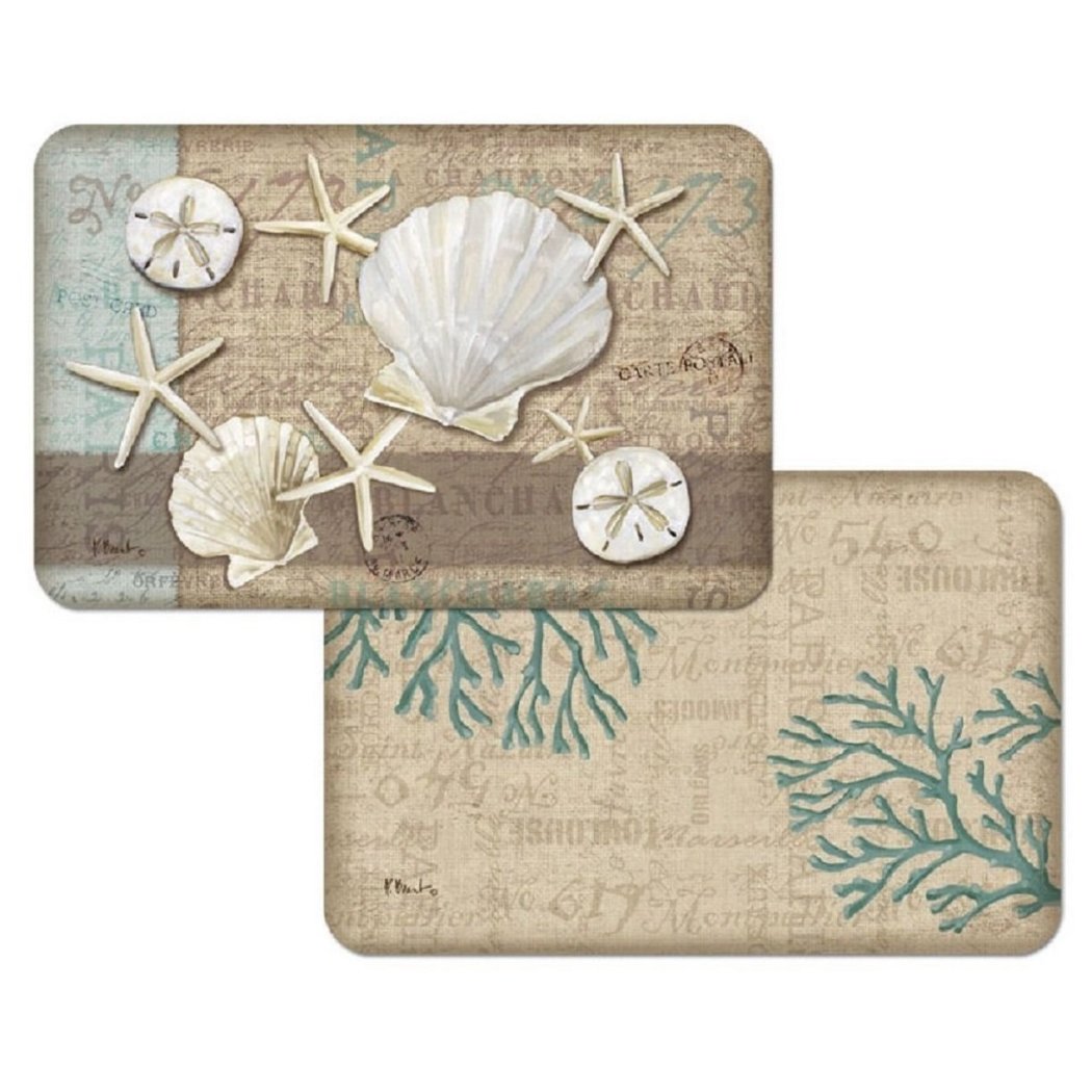 Set 4 11 5 x 17 75 Beige Beach Theme Kitchen Placemats Ocean