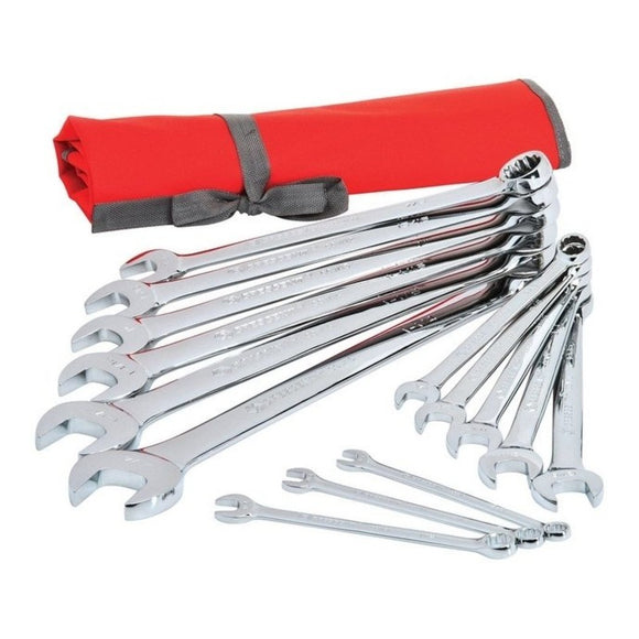 1Chrome SAE Combination Open End Wrench Set Heavy Duty Household General Repair Hand Tool Kit High Strength Heat Treated Abrasion & - Diamond Home USA