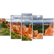 Designart 'Bryce Canyon National Park' Landscape Wall Artwork On Canvas - 60x32 5 Panels Multi-color Country Traditional Specialty - Diamond Home USA
