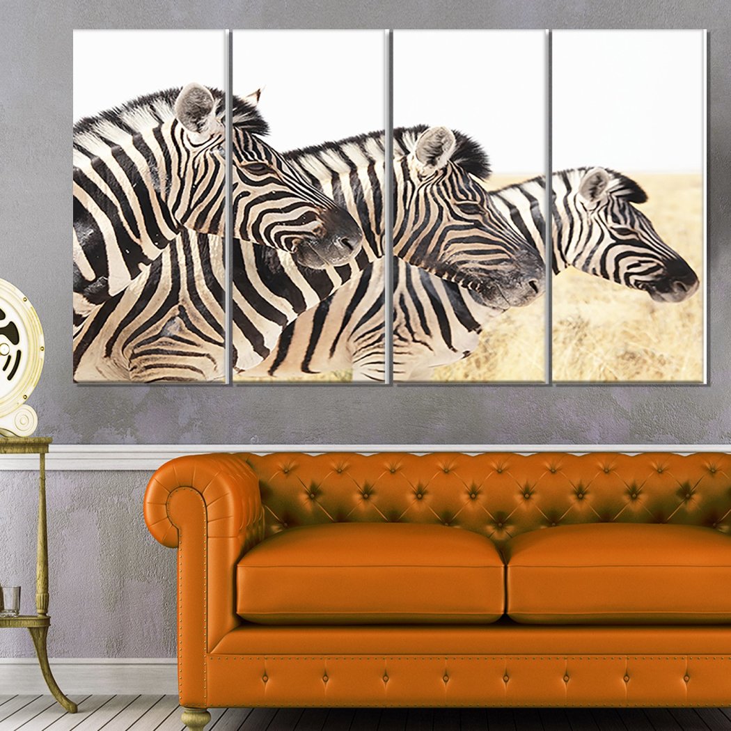 Zebra Pattern Wall Art Rectangle Zoo Animal Theme Hanging Picture French Country Themed Painting Geometric Striped Zebras Wood