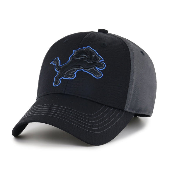Mens NFL Lions Cap Football Themed Hat Embroidered Team Logo Sports Patterned Team Logo Fan Athletic Team Spirit Fan Comfortable Blue Black Silver - Diamond Home USA