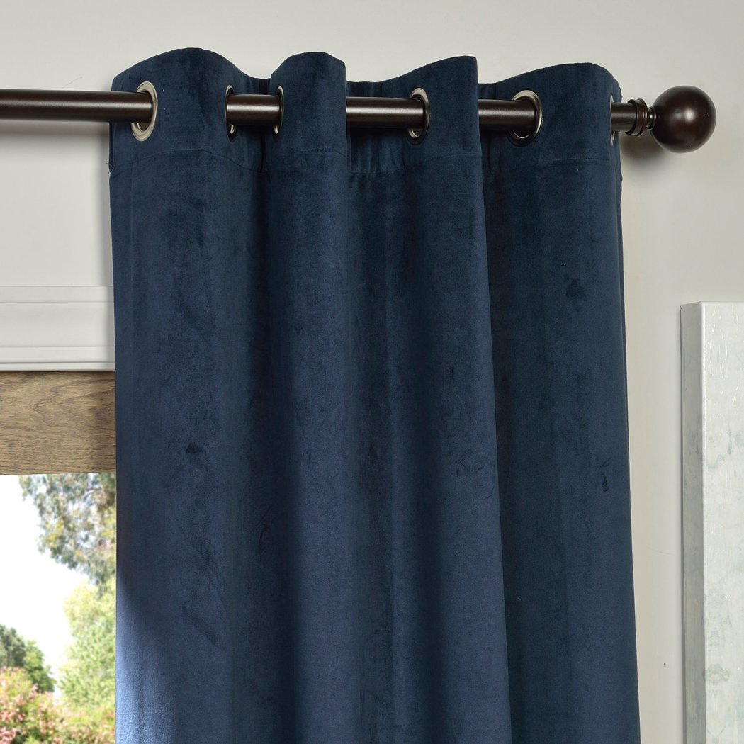 Girls Velvet Blackout Curtain Single Panel Allover Pattern Window Drapes Kids Themed Energy Efficient Thermal Lined