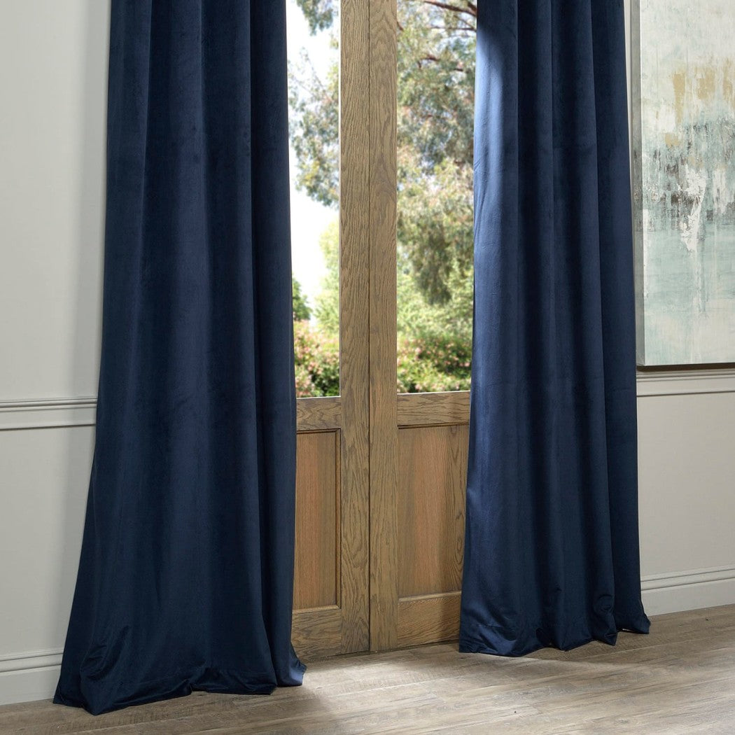 Girls Velvet Blackout Curtain Single Panel Allover Pattern Window Drapes Kids Themed Energy Efficient Thermal Lined