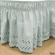Bohemian Ruffles Pattern Bed Skirt Elegant Luxurious Eyelet Texture Ruffled Bed Valance Features Elastic Design Traditional Durable Cotton Polyester
