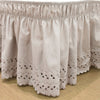 Bohemian Ruffles Pattern Bed Skirt Elegant Luxurious Eyelet Texture Ruffled Bed Valance Features Elastic Design Traditional Durable Cotton Polyester