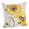 Sun Flower Theme Throw Pillow Large Floral Pattern Elegance Embroidered Boho Chic Hippy Indie Bohemian Design Sofa Pillow Square Shape