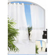 Gazebo Curtains Set Pair Off Pattern Rugby Outside Outdoor Pergola Drapes Porch Deck Cabana Patio Screen