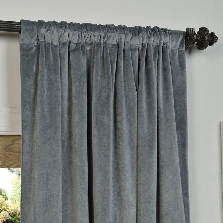 Girls Velvet Blackout Curtain Single Panel Allover Pattern Window Drapes Kids Themed Energy Efficient Thermal Lined