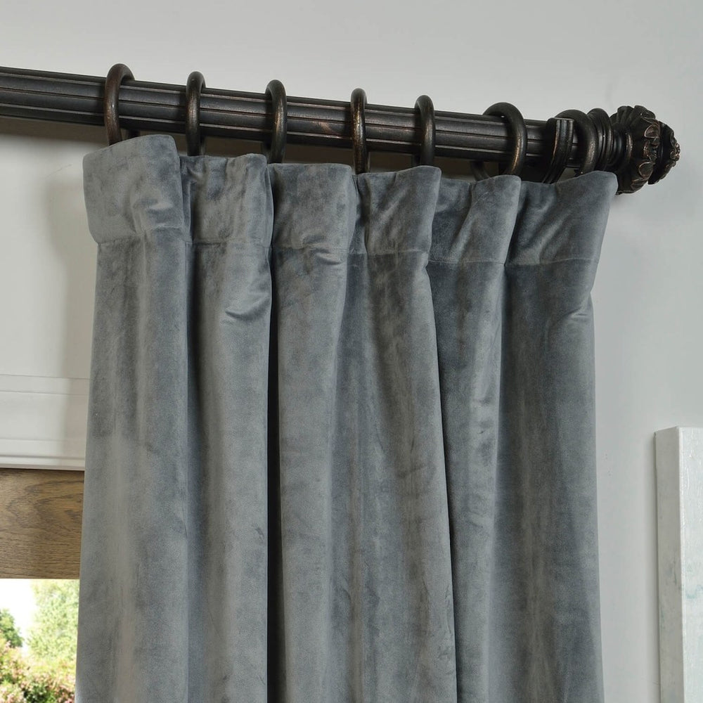 Girls Velvet Blackout Curtain Single Panel Allover Pattern Window Drapes Kids Themed Energy Efficient Thermal Lined