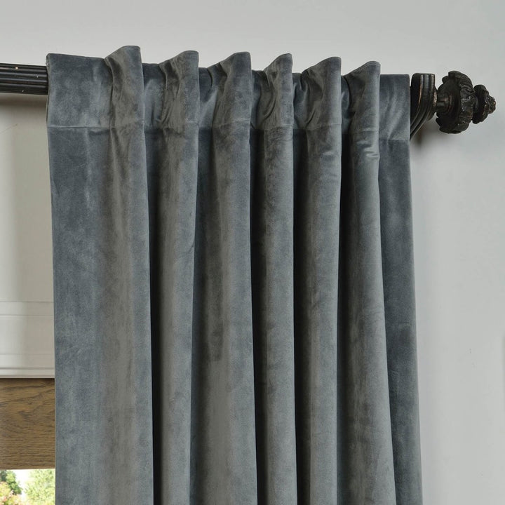 Girls Velvet Blackout Curtain Single Panel Allover Pattern Window Drapes Kids Themed Energy Efficient Thermal Lined