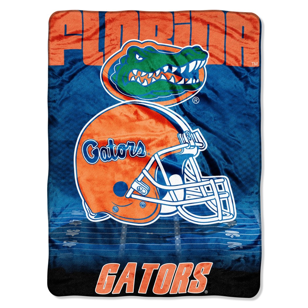 60 x 80 NCAA Gators Throw Blanket Orange Blue College Theme Bedding Sports Patterned Collegiate Football Team Logo Fan Merchandise Athletic Team - Diamond Home USA