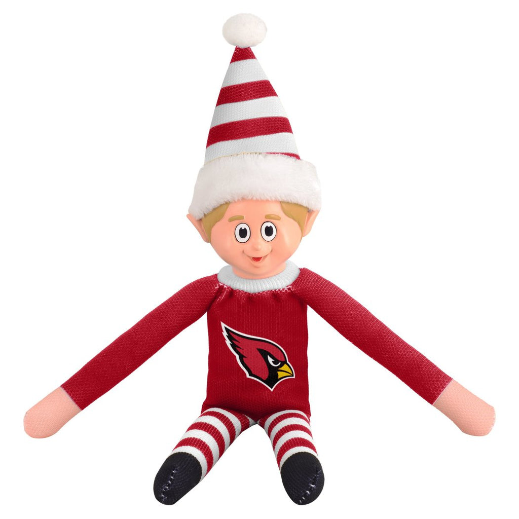 14 Inch NFL Cardinals Team Elf Football Themed Team Color Logo Mens Collectible Toy Sweatshirt Santa Hat Man Cave Decoration Christmas Holiday Gift - Diamond Home USA