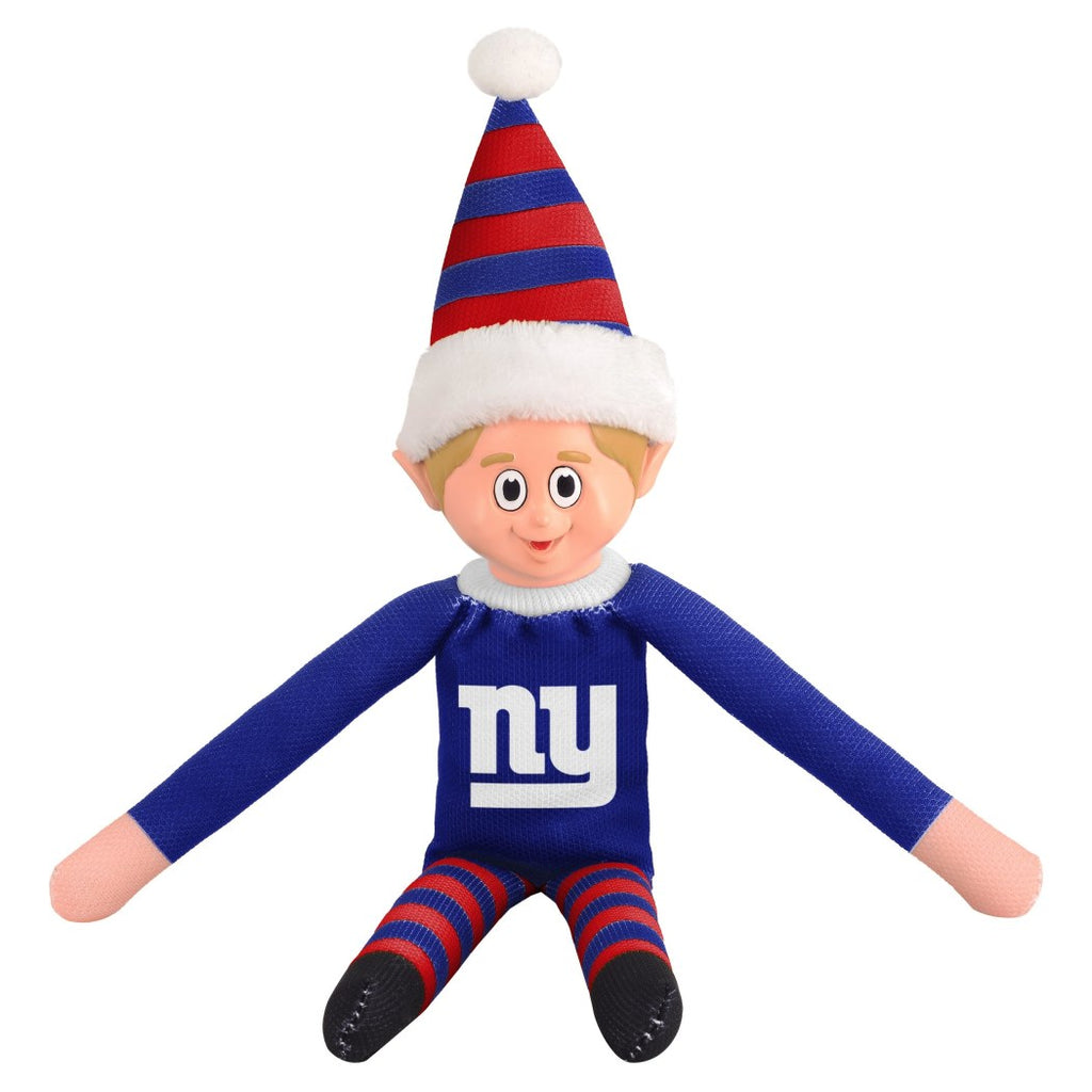 14 Inch NFL Giants Team Elf Football Themed Team Color Logo Mens Collectible Toy Sweatshirt Santa Hat Man Cave Decoration Christmas Holiday Gift Fan - Diamond Home USA