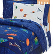 Kids Sun Moon Stars Comforter Set Outer Space Galaxy Invaders Space themed Design Stars Detailed Planet Rocket Design