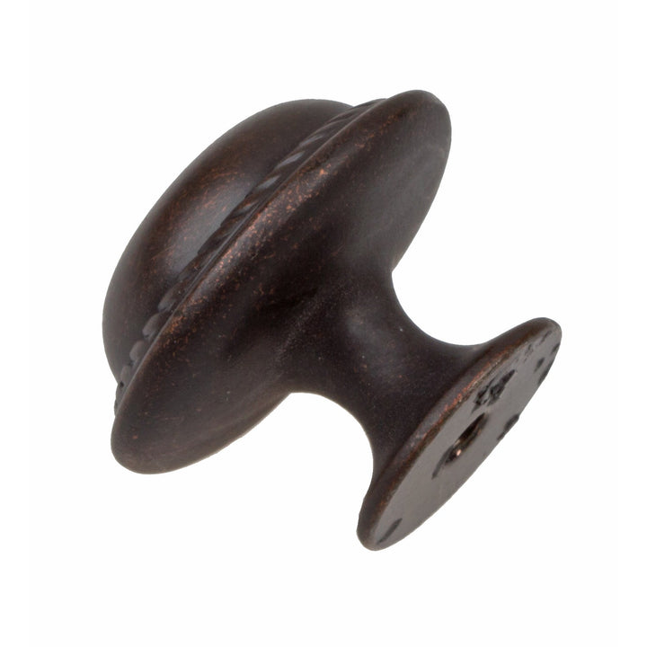 1.125-inch Oil Rubbed Bronze Round Rope Cabinet Knobs (Pack of 10) Brown Metal Finish