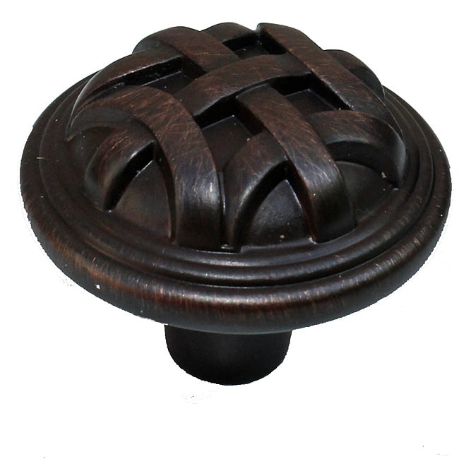 1.25-inch Oil Brushed Bronze Round Braided Cabinet Knobs