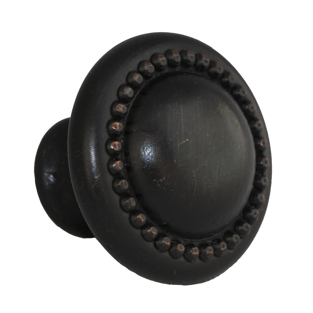 1.25-inch Oil-rubbed Bronze Round Beaded Cabinet Knobs (Pack of 10) Brown Metal Finish