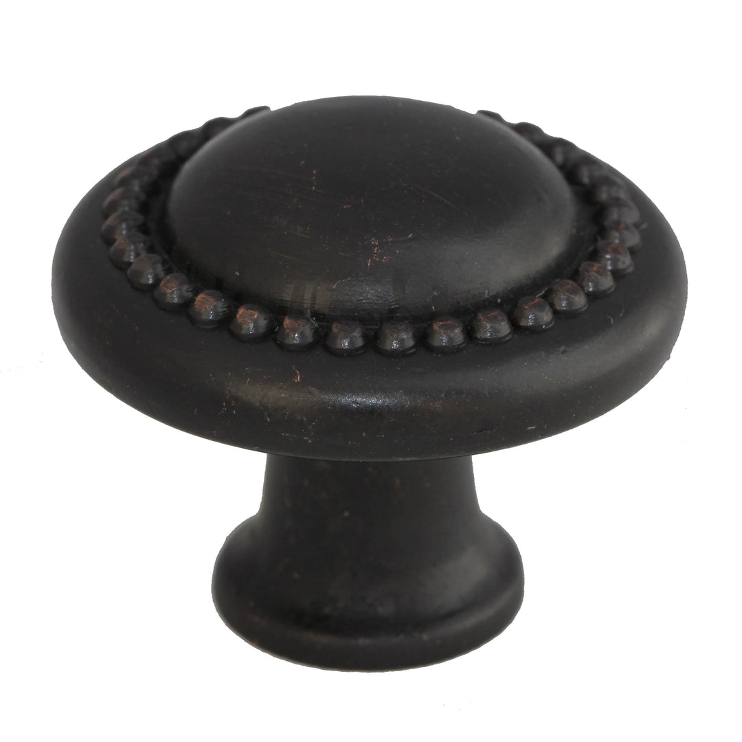 1.25-inch Oil-rubbed Bronze Round Beaded Cabinet Knobs (Pack