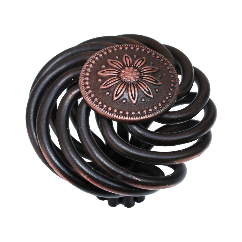 1-1/2-inch Diameter Flower Birdcage Round Cabinet Knob- Oil Rubbed Bronze(pack Of 25) - Brown Modern Contemporary Traditional Bronze Metal Finish