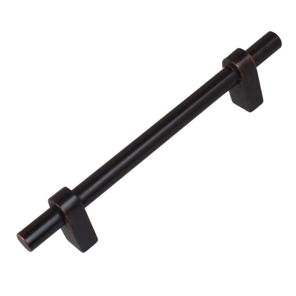 6-inch Oil Rubbed Bronze Zinc Euro T-bar Cabinet Handle Bar Pulls (Case Of 25) Black Brown Modern Contemporary Metal Finish - Diamond Home USA