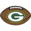 22" X 35" NFL Packers Floor Mat Printed Logo Football Shaped Area Rug Oval Rug Sports Patterned Themed Gift Fan Merchandise Athletic Team Spirit Red - Diamond Home USA