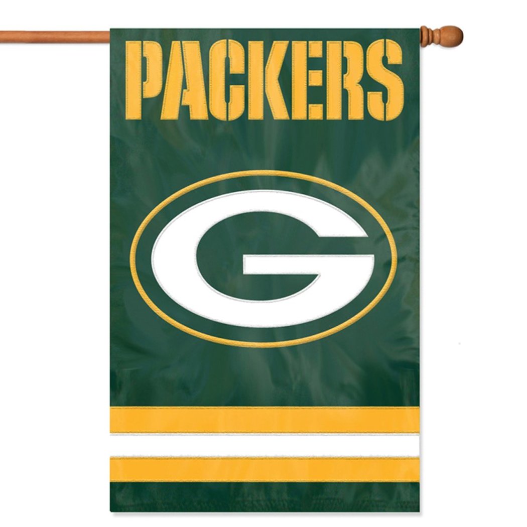 Nfl Packers Flag 44x28 Inches Football Themed Team Color Logo Outdoor Hanging Banner Flag Gift FanFan Merchandise Athletic Spirit Green Gold Nylon - Diamond Home USA