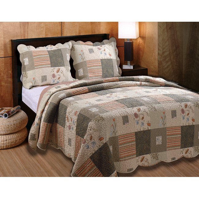 Oversized Southwest Theme Quilt Set atchwork Floral laid